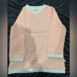 Orange & White Patterned Knit Shirt